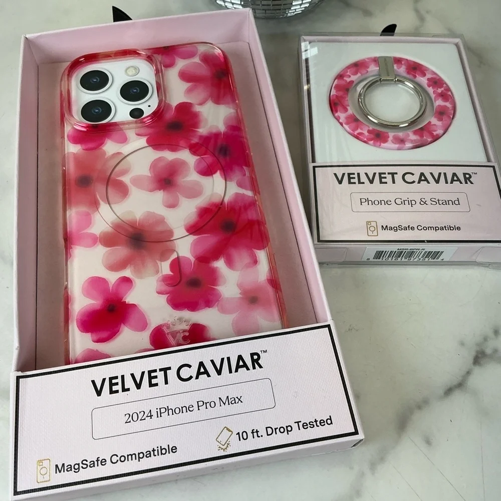 iPhone 16 Pro Max Phone Case Velvet Caviar Pink Blossom floral Case with Grip‎